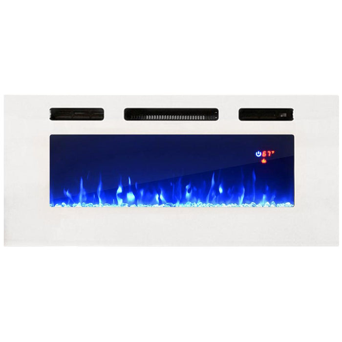 Komi WH03 Electric Fireplace Modern 63" Sideboard - White