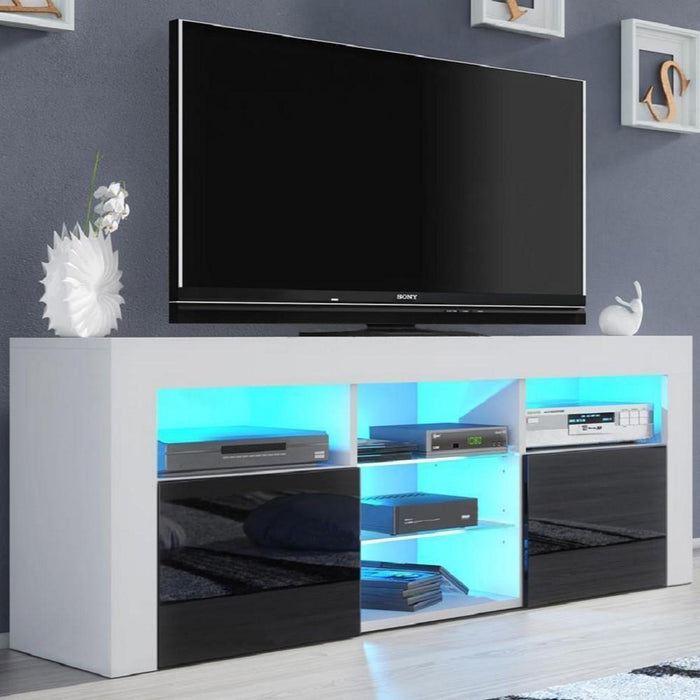 Milano 145 Modern 58" TV Stand - White/Black