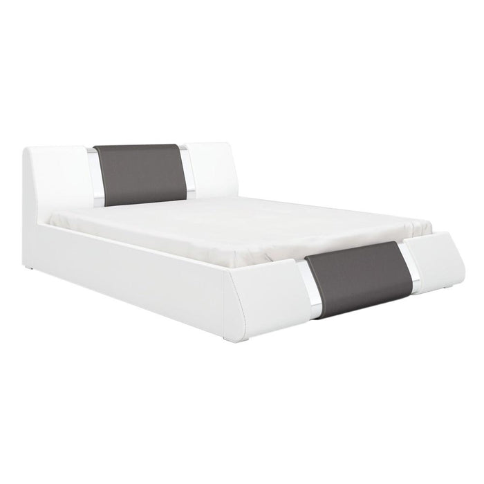 Rio Modern Upholstered Low Profile Platform Bed with Storage - White/Gray King